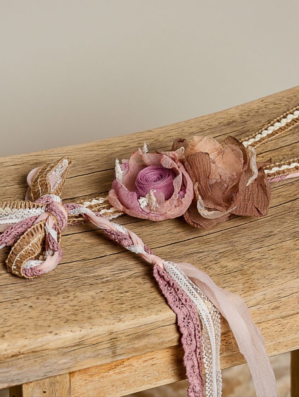 #1855 POL Dusty Rose Garden Boho Ribbon Belt